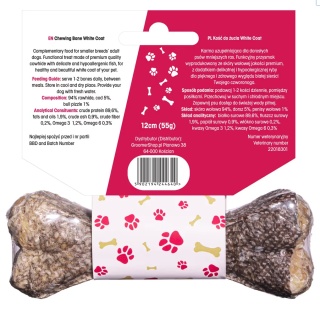 Lovi Food White Coat Chewing Bone - kość do żucia dla białego psa, z dorszem- S 12 cm 55g