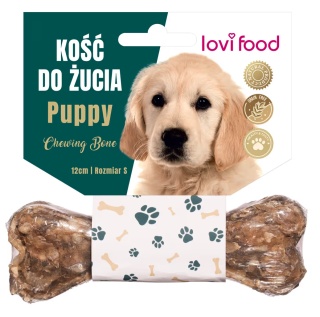 Lovi Food Puppy Chewing Bone - kość do żucia dla szczeniaka, ze żwaczami-S 12 cm