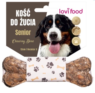 Lovi Food Senior Chewing Bone - kość do żucia dla psa seniora, włoskie smaki S 12 cm