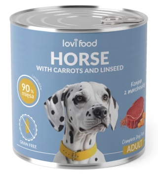 Lovi Food Horse with Carrots and Linseed - mokra karma dla psa, z koniną, marchewką i siemieniem lnianym - 800g