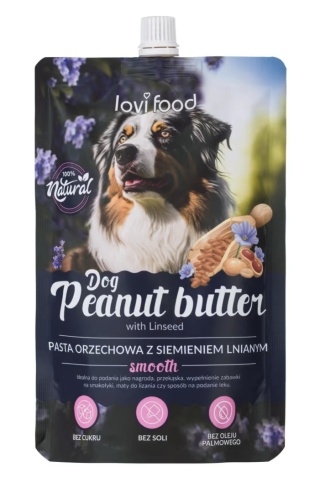 Lovi Food Peanut Butter with Linseed - pasta orzechowa dla psa i kota, z siemieniem lnianym 300g