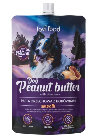 Lovi Food Peanut Butter with Blueberry - pasta orzechowa dla psa i kota, z borówkami 300g