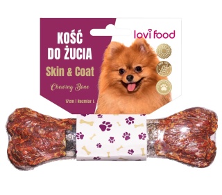 Lovi Food Skin & Coat Chewing Bone - kość do żucia dla psa, na skórę i sierść L 17 cm 115g