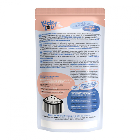 Lucky Lou Lifestage Adult Drób i bażant saszetka 300g Lucky Lou Lifestage Adult Drób i bażant saszetka 300g