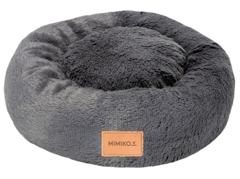 MIMIKO Pets Legowisko Shaggy okrągłe M 45cm grafitowe MIMIKO Pets Legowisko Shaggy okrągłe M 45cm grafitowe