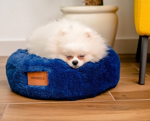 MIMIKO Pets Legowisko Shaggy okrągłe M 45cm chabrowe MIMIKO Pets Legowisko Shaggy okrągłe M 45cm chabrowe