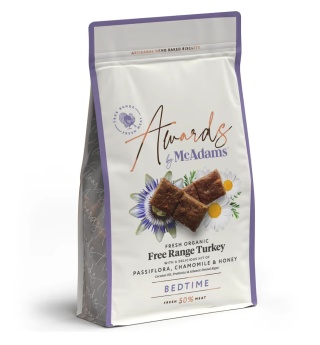 McAdams Awards Bedtime 150g - rzemieślnicze miękkie przysmaki dla psa, ekologiczny indyk, passiflora, rumianek i miód