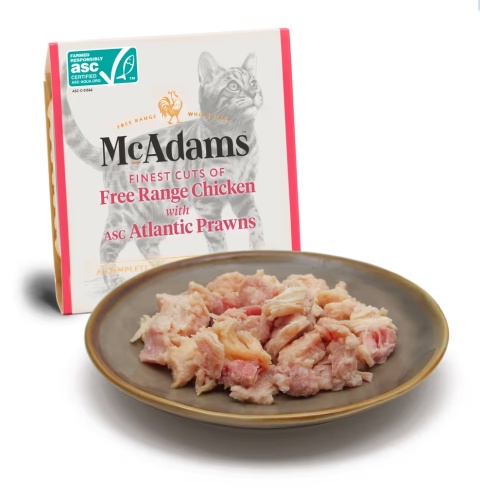 McAdams Free Range Chicken with Atlantic Prawns Cat - mokra karma dla kota, kurczak z wolnego wybiegu i krewetki - 100g McAdams Free Range Chicken with Atlantic Prawns Cat - mokra karma dla kota, kurczak z wolnego wybiegu i krewetki - 100g