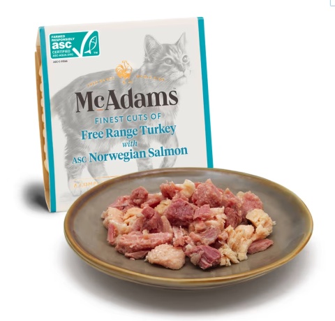 McAdams Free Range Turkey with Norwegian Salmon Cat - mokra karma dla kota, indyk z wolnego wybiegu i łosoś norweski 100g McAdams Free Range Turkey with Norwegian Salmon Cat - mokra karma dla kota, indyk z wolnego wybiegu i łosoś norweski 100g