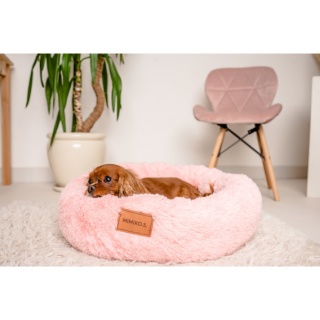 MIMIKO Pets Legowisko Shaggy okrągłe M 45cm różowe