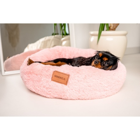 MIMIKO Pets Legowisko Shaggy okrągłe M 45cm różowe MIMIKO Pets Legowisko Shaggy okrągłe M 45cm różowe