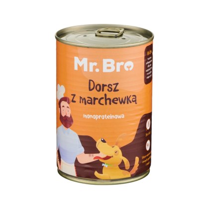 Mr. Bro Dorsz z Marchewką 800g - Monoproteinowa karma mokra