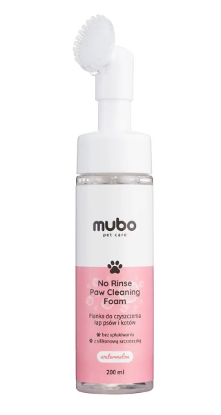 Mubo No Rinse Paw Cleaning Foam Watermelon 200ml - pianka do mycia łapek psa i kota, bez spłukiwania, arbuzowa
