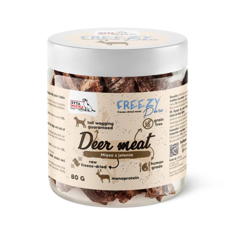 Syta Micha - 100% liofilizowane mięso z jelenia dla psa 80g FREEZY Pure Syta Micha - 100% liofilizowane mięso z jelenia dla psa 80g FREEZY Pure