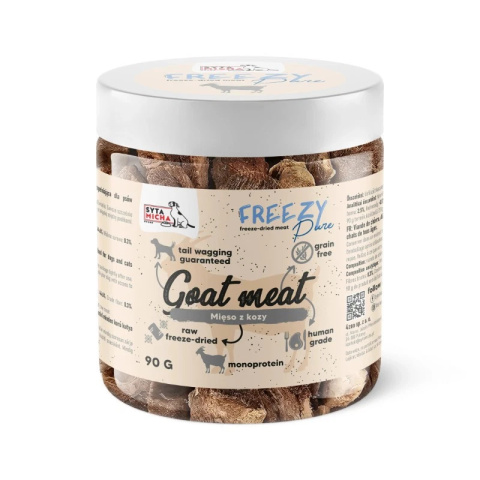 Syta Micha - FREEZY Pure 90g - 100% liofilizowane mięso z kozy Syta Micha - FREEZY Pure 90g - 100% liofilizowane mięso z kozy