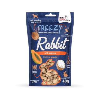 Syta Micha - Liofilizowane przysmaki dla psa Królik z papają FREEZY 40g