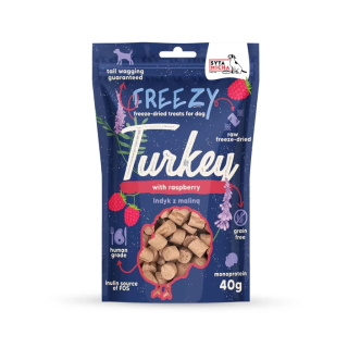 Syta Micha - Liofilizowane przysmaki dla psa Indyk z malinami FREEZY 40g