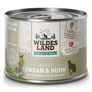 WILDES LAND CAT Classic Fasan Huhn - bażant i kurczak z żurawiną (200g)