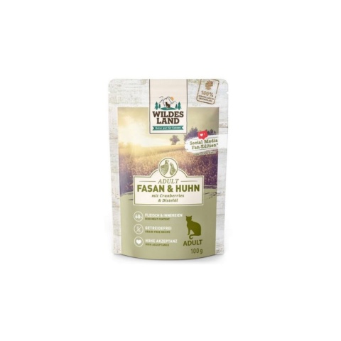 WILDES LAND CAT Classic Fasan Huhn - bażant i kurczak z żurawiną 100g WILDES LAND CAT Classic Fasan Huhn - bażant i kurczak z żurawiną 100g