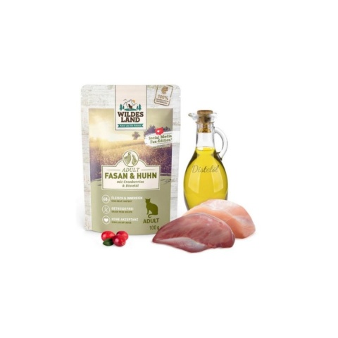 WILDES LAND CAT Classic Fasan Huhn - bażant i kurczak z żurawiną 100g WILDES LAND CAT Classic Fasan Huhn - bażant i kurczak z żurawiną 100g
