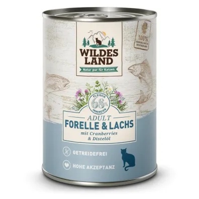 WILDES LAND CAT Classic Forelle Lachs - pstrąg i łosoś z żurawiną (375g) WILDES LAND CAT Classic Forelle Lachs - pstrąg i łosoś z żurawiną (375g)