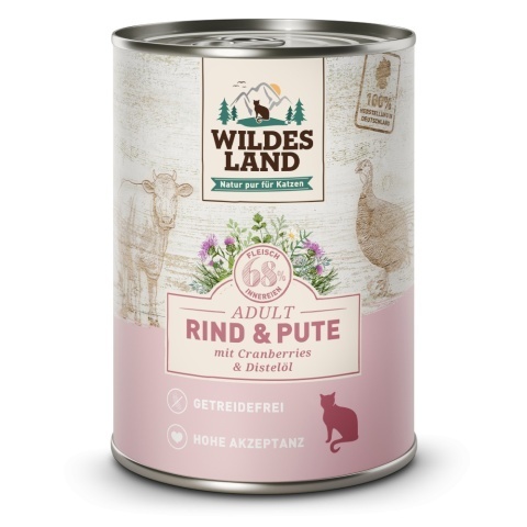 WILDES LAND CAT Classic Rind Pute - wołowina i indyk z żurawiną (400g) WILDES LAND CAT Classic Rind Pute - wołowina i indyk z żurawiną (400g)
