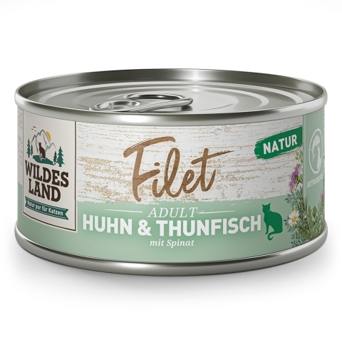 WILDES LAND CAT Huhn Thunfisch Filet - filety z kurczaka i tuńczyka (80g) WILDES LAND CAT Huhn Thunfisch Filet - filety z kurczaka i tuńczyka (80g)