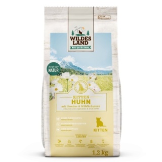 WILDES LAND CAT Junior Huhn - kurczak z warzywami i ziołami dla kociąt (1,2kg)