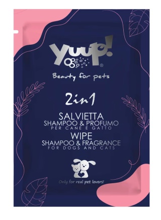 Yuup! Shampoo & Fragrance Wipes - chusteczki do czyszczenia sierści psa i kota, z dodatkiem perfum - 1szt.