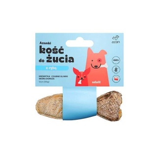 AZANKI Kość z krewetką i czarnymi oliwkami w skórze dorsza12cm