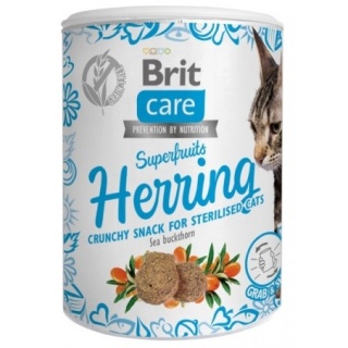 Brit Care Cat Snack Superfruits Herring 100g Brit bezzbożowe przysmaki dla kota ze śledziem