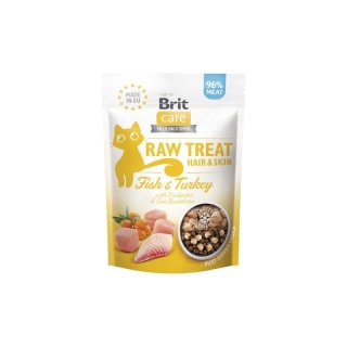 BRIT Raw Treat Cat Hair and Skin 40g Liofilizat Indyk Łosoś Na piękną skórę i sierść