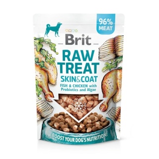 Brit - Raw Treat 40g - Skin&Coat - Liofilizowany kurczak i ryby, na piękną skórę i sierść