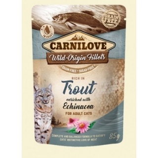 Carnilove Cat Pouch Trout & echinacea 85g - pstrąg