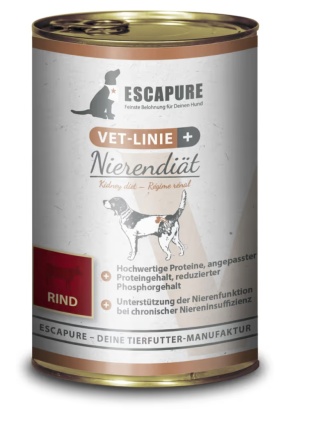 Escapure VET Nierendiat Rind - mokra karma dla psa, wsparcie pracy nerek 400g