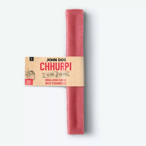 John Dog Ser himalajski z truskawką dla psa Chhurpi gryzak naturalny M