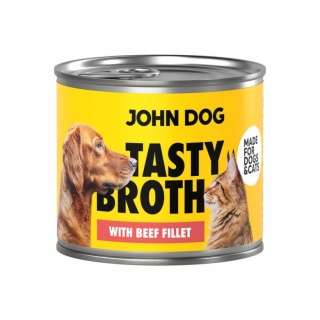 Zupa dla kota i psa z wołowiną John Dog Tasty Broth 140 g