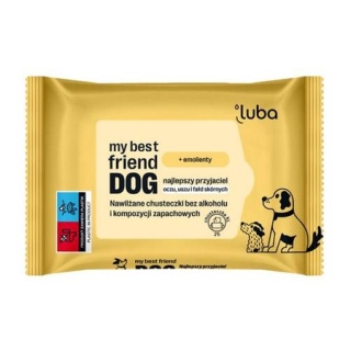 LUBA - my best friend DOG Nawilżane chusteczki do wrażliwych miejsc - oczu, uszu i fałd skórnych, kompaktowe opakowanie