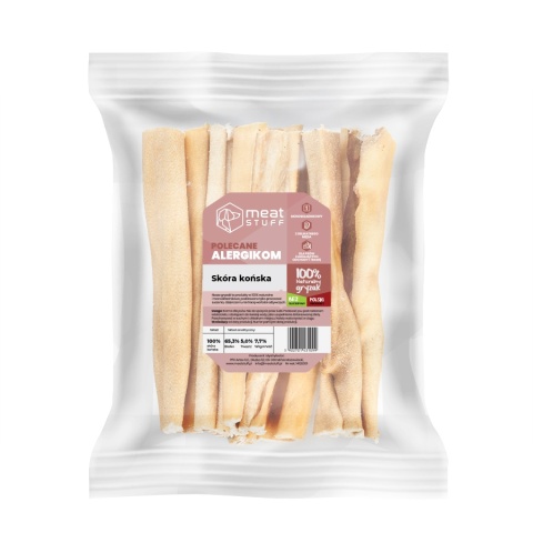🐴 Meat Stuff – Naturalna Skóra Końska 15 cm (100 g) | Twardy Gryzak, Długi Czas Żucia, 100% Naturalny