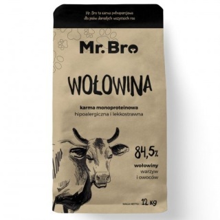 Mr.Bro Hipoalergiczna sucha karma dla psów dorosłych z wołowiną 12kg