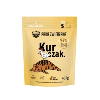 Paka Zwierzaka – Karma Sucha dla Kota – Kurczak – Rozmiar "S" 400g | Bezzbożowa, Premium, Wysoka Zawartość Mięsa
