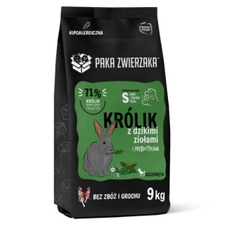 Paka Zwierzaka – Karma Sucha dla Szczeniąt – Królik z Dzikimi Ziołami – PUPPY – 9 kg | Bezzbożowa Premium, Monobiałkowa