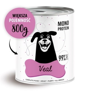 Paka Zwierzaka PEPE - Naturalna Karma Mokra dla Psa z Cielęciny 800 g | Cielęcina | Wysoka Zawartość Mięsa, Bez Zbóż