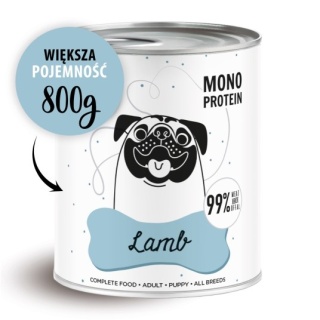 Paka Zwierzaka PEPE – Naturalna Karma Mokra dla Psa z Jagnięciny 800 g | Wysoka Zawartość Mięsa, Bez Zbóż, Lekkostrawna