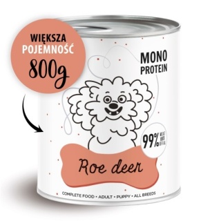 Paka Zwierzaka PEPE - Naturalna Karma Mokra dla Psa z Sarny 800 g | Sarna Premium, Wysoka Zawartość Mięsa, Bez Zbóż