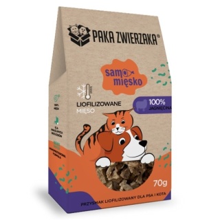 Paka Zwierzaka - Samo Mięsko – Liofilizowana Jagnięcina dla psa i kota – 70 g | 100% mięsa, bez zbóż, bez dodatków