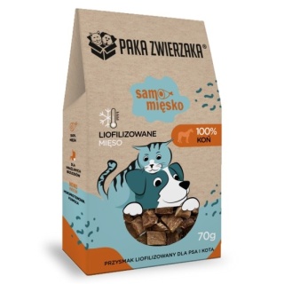 Paka Zwierzaka Samo Mięsko – Liofilizowana Konina dla psa i kota – 70 g | 100% mięsa, hipoalergiczna, bez zbóż