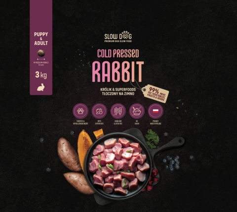 SLOW DOG KARMA TŁOCZONA NA ZIMNO - Królik & Superfoods - Cold Pressed Rabbit 3 KG