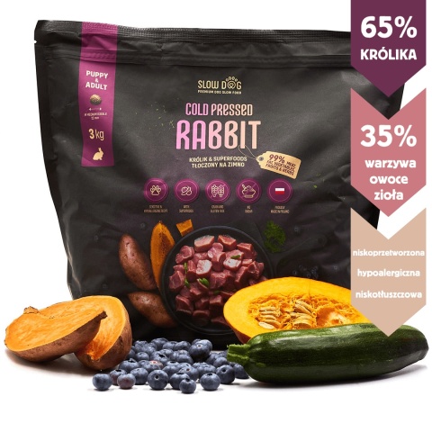 SLOW DOG KARMA TŁOCZONA NA ZIMNO - Królik & Superfoods - Cold Pressed Rabbit 3 KG