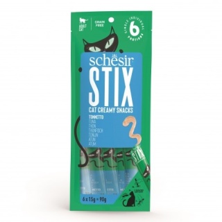Schesir Stix, przysmak, dla kota, tuńczyk, 6x15 g, saszetka